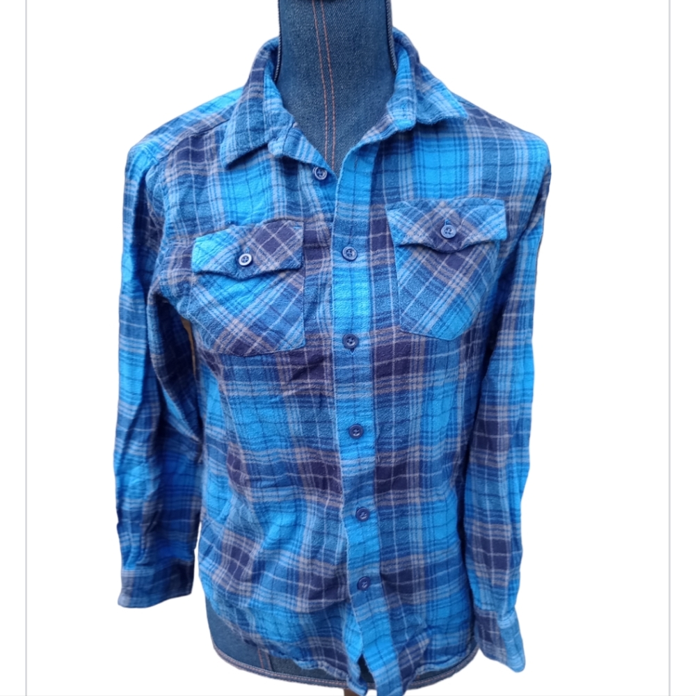 L.L. Bean girls long sleeve button up flannel